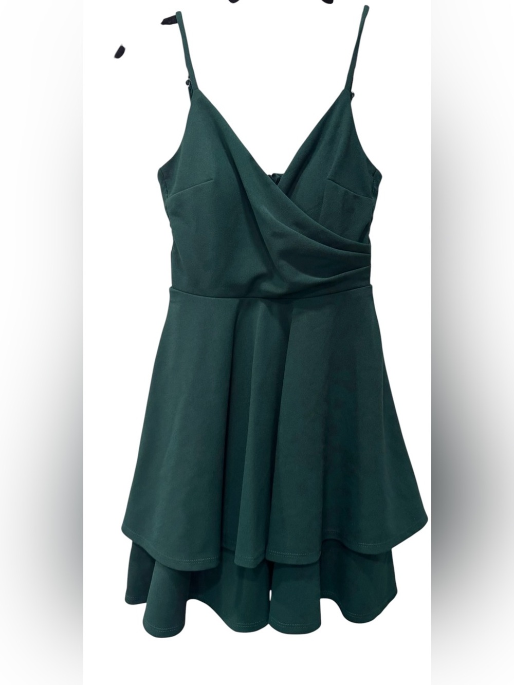 Honey and Rosie Dark Green V-Neck A-Line Dress. Size XS - Picture 2 of 7